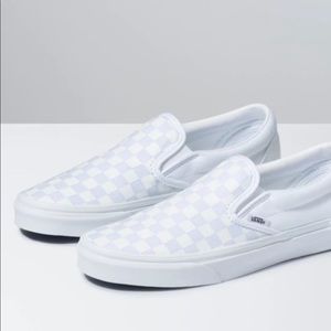 white checkerboard slip on